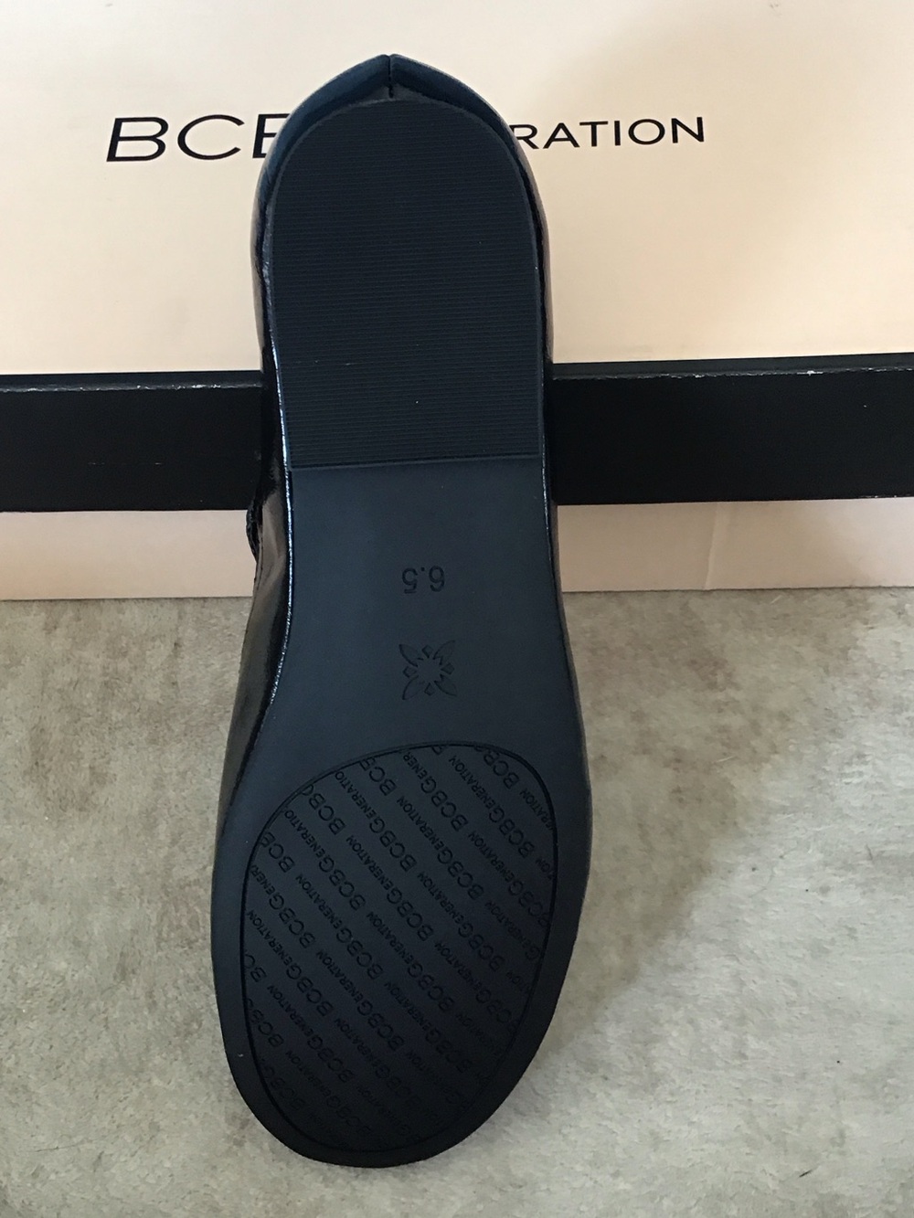 BCBGeneration Maya Black Patent Mary Jane Flat with Buckle - Picture 5 of 6